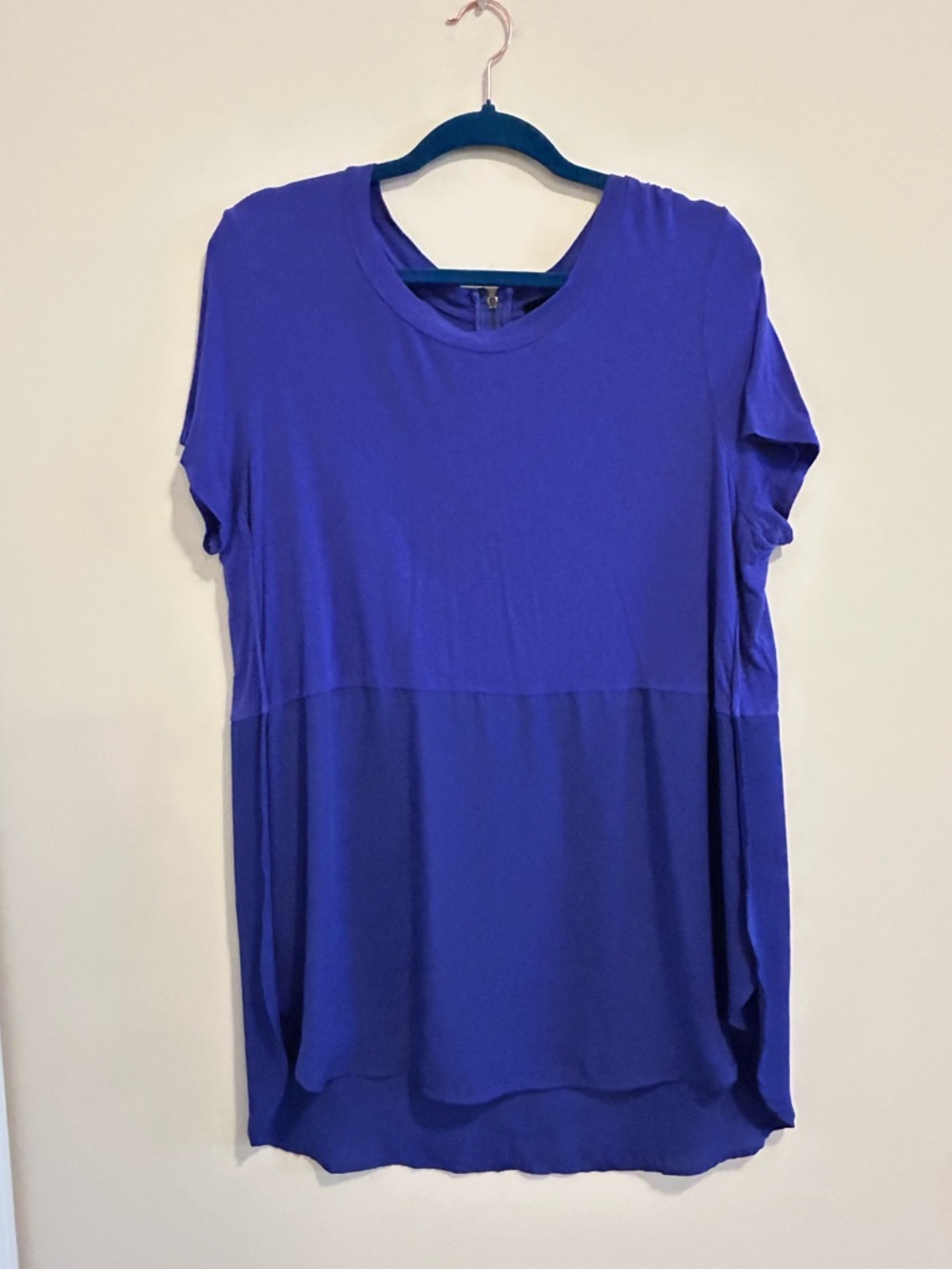 Xhilaration Two-Texture Short‎ Sleeve Tunic in Dark Royal Blue